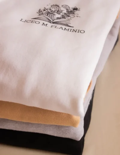 Felpe con logo disponibili in diverse taglie e colori, con cappuccio e cerniera